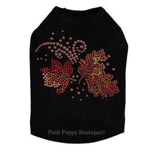 Fall Leaves 1 Rhinestone Tanks - Many Colors - Posh Puppy Boutique