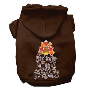 Family, Food, and Football Screen Print Dog Hoodie in Many Colors - Posh Puppy Boutique