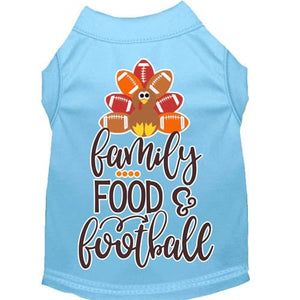 Family, Food, and Football Screen Print Dog Shirt in Many Colors - Posh Puppy Boutique