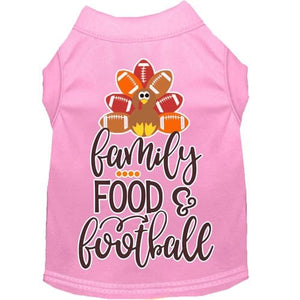 Family, Food, and Football Screen Print Dog Shirt in Many Colors - Posh Puppy Boutique