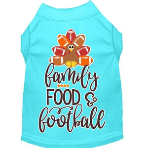 Family, Food, and Football Screen Print Dog Shirt in Many Colors - Posh Puppy Boutique