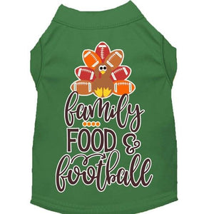 Family, Food, and Football Screen Print Dog Shirt in Many Colors - Posh Puppy Boutique