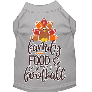 Family, Food, and Football Screen Print Dog Shirt in Many Colors - Posh Puppy Boutique