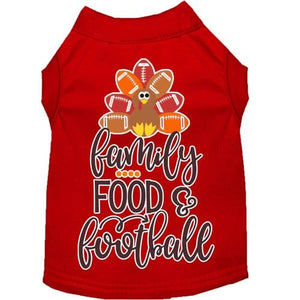 Family, Food, and Football Screen Print Dog Shirt in Many Colors - Posh Puppy Boutique