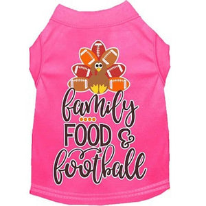 Family, Food, and Football Screen Print Dog Shirt in Many Colors - Posh Puppy Boutique