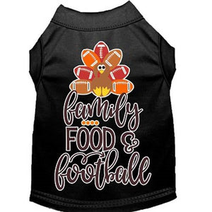 Family, Food, and Football Screen Print Dog Shirt in Many Colors - Posh Puppy Boutique