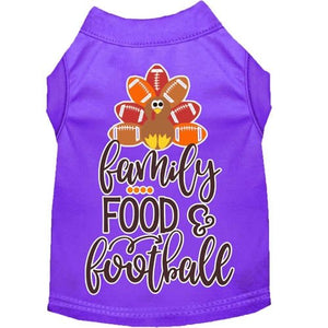 Family, Food, and Football Screen Print Dog Shirt in Many Colors - Posh Puppy Boutique