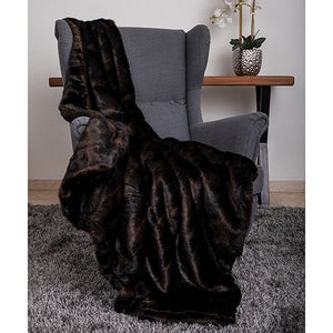 Faux Fur Dog Throw in Chocolate - Posh Puppy Boutique