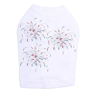 Fireworks Cluster of Three Rhinestone Tank - Many Colors - Posh Puppy Boutique