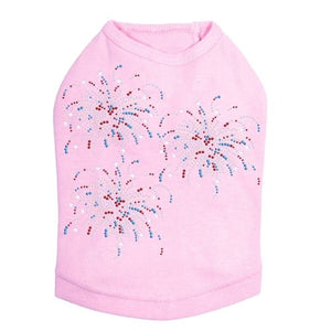 Fireworks Cluster of Three Rhinestone Tank - Many Colors - Posh Puppy Boutique