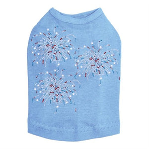 Fireworks Cluster of Three Rhinestone Tank - Many Colors - Posh Puppy Boutique