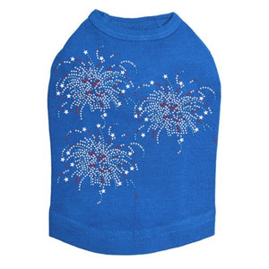 Fireworks Cluster of Three Rhinestone Tank - Many Colors - Posh Puppy Boutique