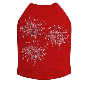 Fireworks Cluster of Three Rhinestone Tank - Many Colors - Posh Puppy Boutique