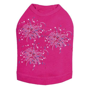 Fireworks Cluster of Three Rhinestone Tank - Many Colors - Posh Puppy Boutique