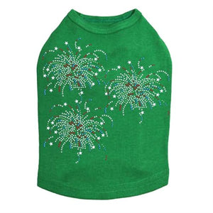 Fireworks Cluster of Three Rhinestone Tank - Many Colors - Posh Puppy Boutique