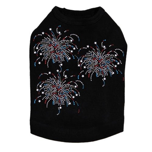 Fireworks Cluster of Three Rhinestone Tank- Many Colors