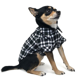 Flannel Button Down Shirt Black - Posh Puppy Boutique