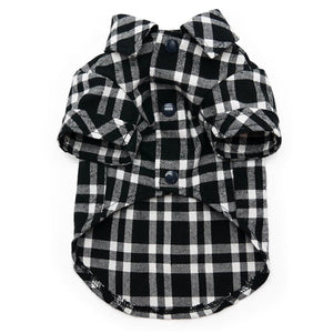 Flannel Button Down Shirt Black - Posh Puppy Boutique