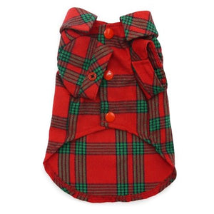 Flannel Button Down Shirt in Red & Green - Posh Puppy Boutique