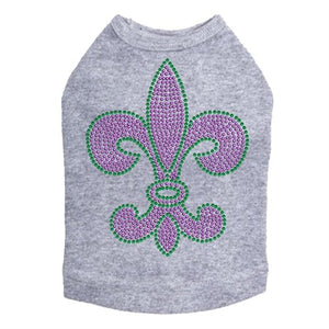 Fleur de Lis Purple & Green Rhinestones Tank - Many Colors - Posh Puppy Boutique