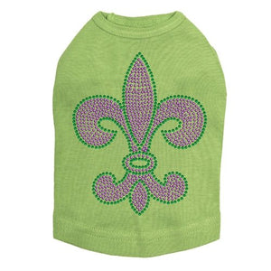 Fleur de Lis Purple & Green Rhinestones Tank - Many Colors - Posh Puppy Boutique