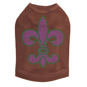 Fleur de Lis Purple & Green Rhinestones Tank - Many Colors - Posh Puppy Boutique