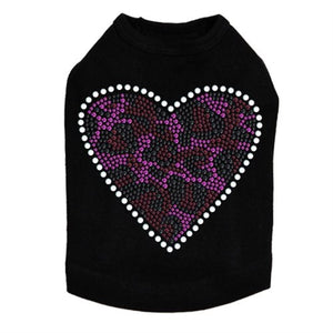 Fuchsia Leopard Heart Dog Tank in Many Colors - Posh Puppy Boutique