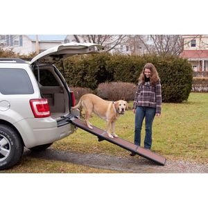 Full Length Tri - Fold Pet Ramp - Chocolate - Black - Posh Puppy Boutique