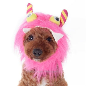 Furry Monster Hat - Pink - Posh Puppy Boutique