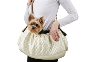 Gigi Sling Carrier - Quilted Ivory - Posh Puppy Boutique