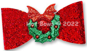 Glitter Wreath Hair Bow - Posh Puppy Boutique