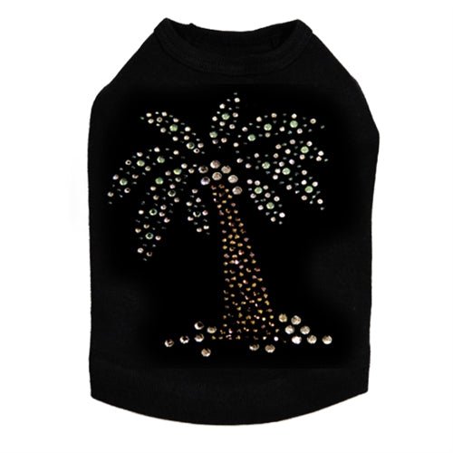 Green Coconut Tree Rhinestones Tank- Many Colors