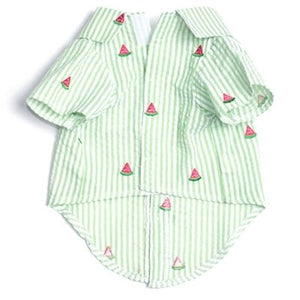 Green Stripe Watermelon Shirt - Posh Puppy Boutique