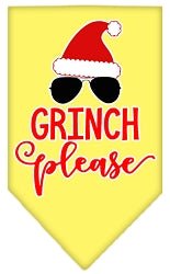 Grinch Please Screen Print Dog Bandana in Many Colors