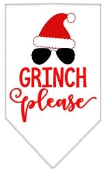 Grinch Please Screen Print Dog Bandana in Many Colors - Posh Puppy Boutique