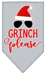 Grinch Please Screen Print Dog Bandana in Many Colors - Posh Puppy Boutique