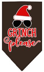 Grinch Please Screen Print Dog Bandana in Many Colors - Posh Puppy Boutique