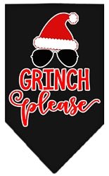 Grinch Please Screen Print Dog Bandana in Many Colors - Posh Puppy Boutique