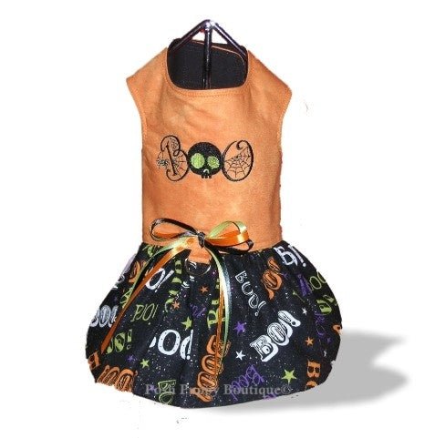 Halloween Harness Dog Dress- Boo!