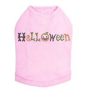 Halloween in Small Print Rhinestone Tank Top - Many Colors - Posh Puppy Boutique