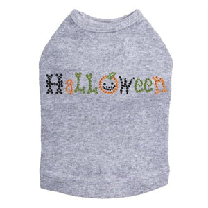 Halloween in Small Print Rhinestone Tank Top - Many Colors - Posh Puppy Boutique