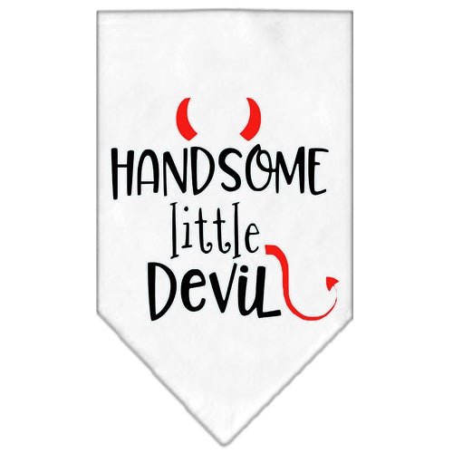 Handsome Little Devil Screen Print Bandana - White