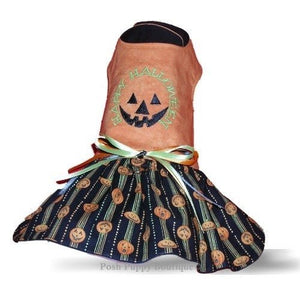 Happy Halloween Dog Dress - Pumpkins - Posh Puppy Boutique