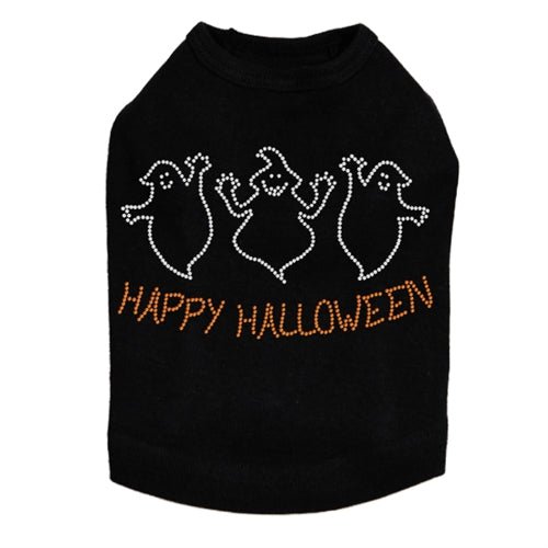 Happy Halloween Ghost Rhinestones Tank Top - Many Colors