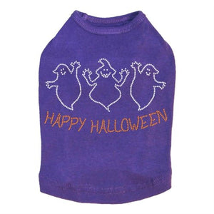 Happy Halloween Ghost Rhinestones Tank Top - Many Colors - Posh Puppy Boutique