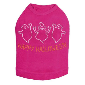 Happy Halloween Ghost Rhinestones Tank Top - Many Colors - Posh Puppy Boutique