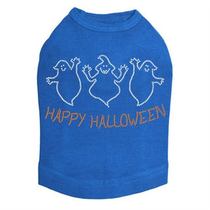 Happy Halloween Ghost Rhinestones Tank Top - Many Colors - Posh Puppy Boutique