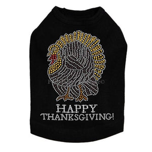 Happy Thanksgiving Turkey Rhinestone Tanks - Many Colors - Posh Puppy Boutique