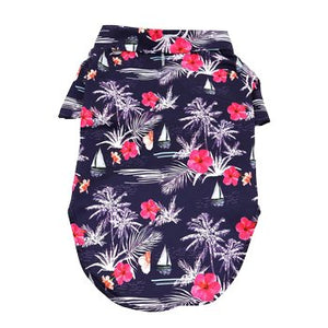 Hawaiian Camp Shirt - Moonlight Sails - Posh Puppy Boutique