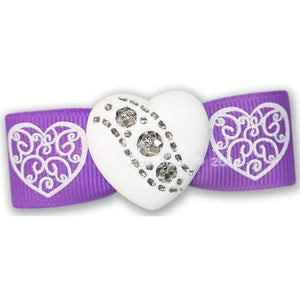 Heart to Heart Hair Bow - Posh Puppy Boutique